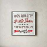 Farm Signs VI by Anne Tavoletti. Shown in a sleek black glass frame for a contemporary gallery look. Available as an archival giclee rolled canvas, fine art paper, or poster print. SKU 52706a.