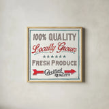 Farm Signs VI by Anne Tavoletti. Shown in a natural wood glass frame for a timeless modern aesthetic. Available as an archival giclee rolled canvas, fine art paper, or poster print. SKU 52706a.