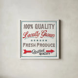 Farm Signs VI by Anne Tavoletti. Shown in a crisp white glass frame for a clean and minimalist style. Available as an archival giclee rolled canvas, fine art paper, or poster print. SKU 52706a.