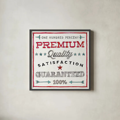 Farm Signs VII by Anne Tavoletti. Shown in a sleek black glass frame for a contemporary gallery look. Available as an archival giclee rolled canvas, fine art paper, or poster print. SKU 52707a.