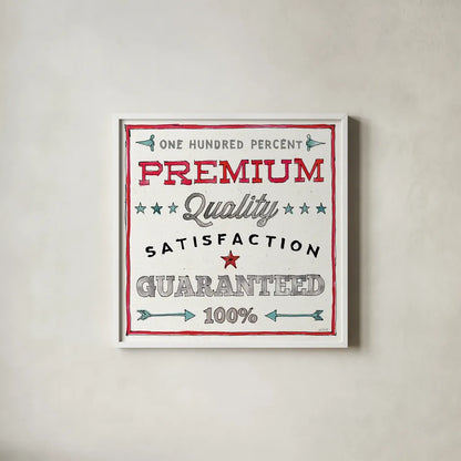 Farm Signs VII by Anne Tavoletti. Shown in a crisp white glass frame for a clean and minimalist style. Available as an archival giclee rolled canvas, fine art paper, or poster print. SKU 52707a.