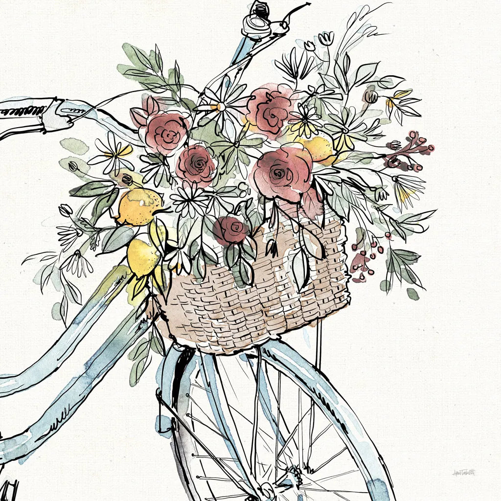 Farmhouse Flea Market Bike I by Anne Tavoletti. SKU 75975a. Archival Giclee Fine art print for wall decor.