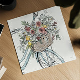 Farmhouse Flea Market Bike I by Anne Tavoletti. Shown as a detailed flat fine art print, highlighting archival giclee quality. Available as an archival giclee rolled canvas, fine art paper, or poster print. SKU 75975a.