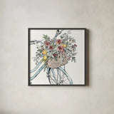Farmhouse Flea Market Bike I by Anne Tavoletti. Shown in a sleek black glass frame for a contemporary gallery look. Available as an archival giclee rolled canvas, fine art paper, or poster print. SKU 75975a.