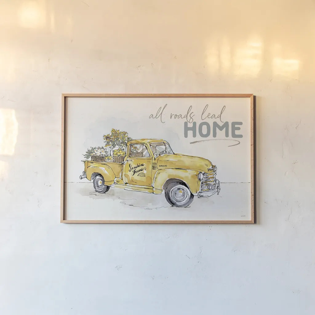 Farmhouse Flea Market I by Anne Tavoletti. shown as a paper print in a natural frame. Available as a archival giclee rolled canvas, fine art paper, or poster print. SKU 71385i.