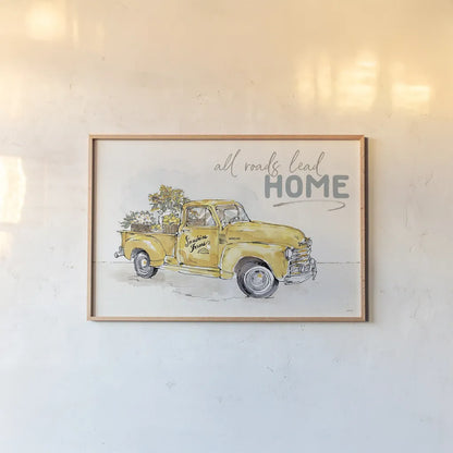 Farmhouse Flea Market I by Anne Tavoletti. shown as a paper print in a natural frame. Available as a archival giclee rolled canvas, fine art paper, or poster print. SKU 71385i.