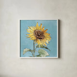 Farmhouse Flea Market IX Blue by Anne Tavoletti. Shown in a crisp white glass frame for a clean and minimalist style. Available as an archival giclee rolled canvas, fine art paper, or poster print. SKU 76361a.