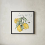 Farmhouse Flea Market V by Anne Tavoletti. Shown in a sleek black glass frame for a contemporary gallery look. Available as an archival giclee rolled canvas, fine art paper, or poster print. SKU 71389a.