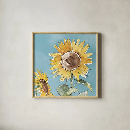 Farmhouse Flea Market X Blue by Anne Tavoletti. Shown in a natural wood glass frame for a timeless modern aesthetic. Available as an archival giclee rolled canvas, fine art paper, or poster print. SKU 76362a.