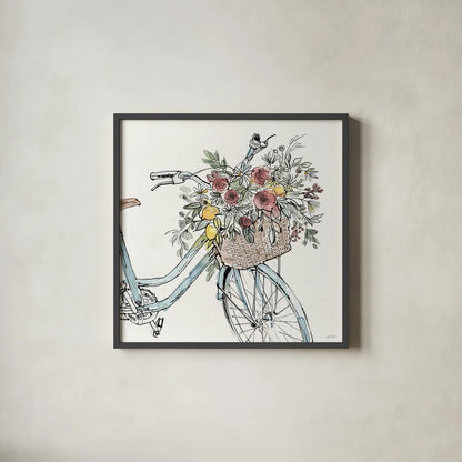 Farmhouse Flea Market XI by Anne Tavoletti. Shown in a sleek black glass frame for a contemporary gallery look. Available as an archival giclee rolled canvas, fine art paper, or poster print. SKU 71395a.