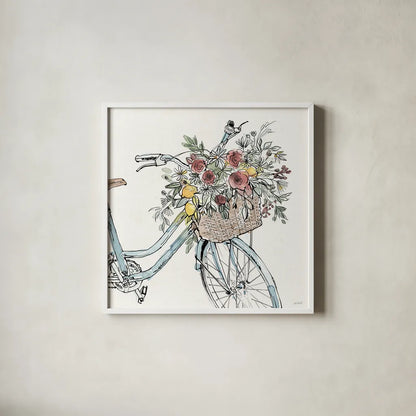 Farmhouse Flea Market XI by Anne Tavoletti. Shown in a crisp white glass frame for a clean and minimalist style. Available as an archival giclee rolled canvas, fine art paper, or poster print. SKU 71395a.