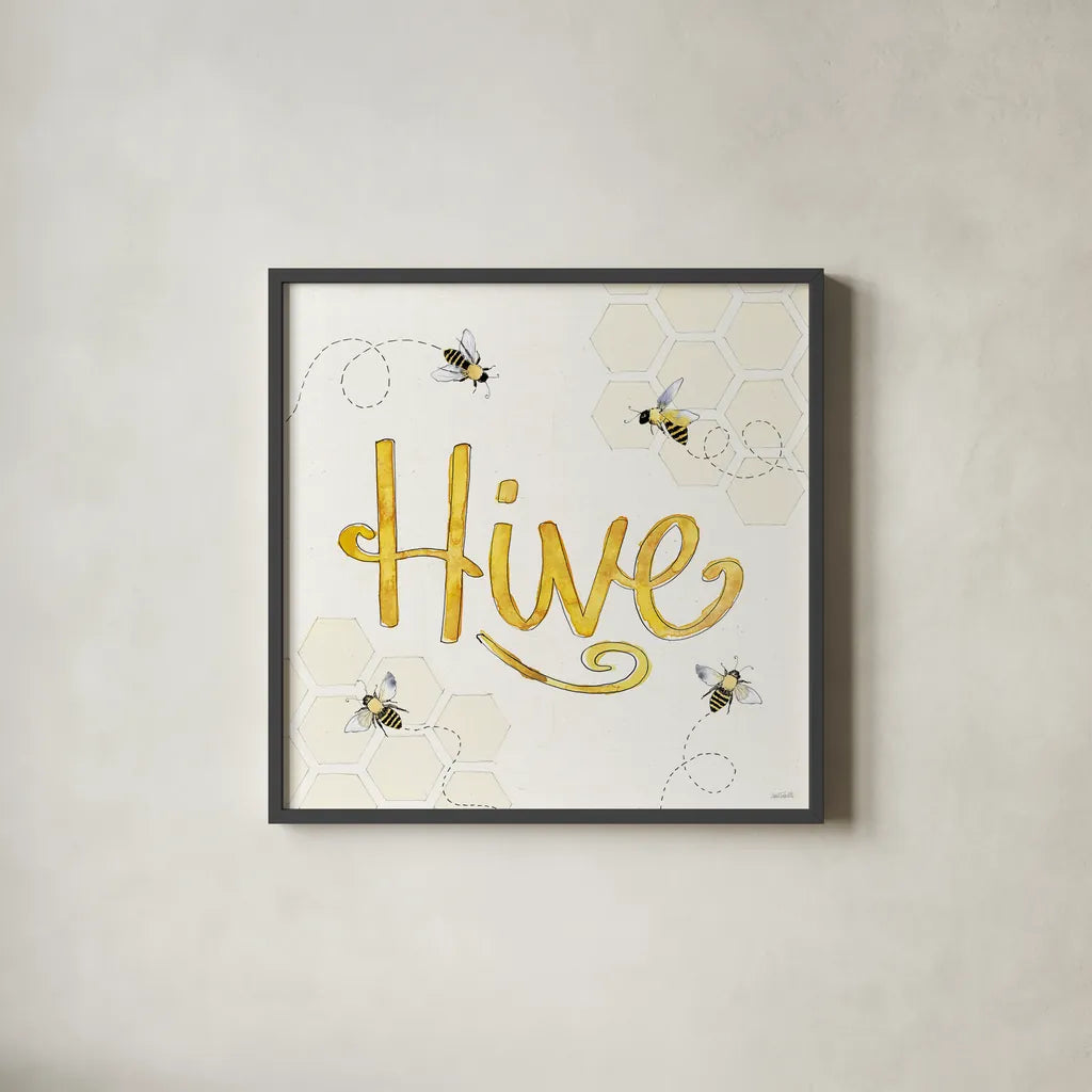 Farmhouse Flea Market XIV by Anne Tavoletti. Shown in a sleek black glass frame for a contemporary gallery look. Available as an archival giclee rolled canvas, fine art paper, or poster print. SKU 71398a.