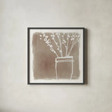Farmhouse Jar by Anne Tavoletti. Shown in a sleek black glass frame for a contemporary gallery look. Available as an archival giclee rolled canvas, fine art paper, or poster print. SKU 97376a.