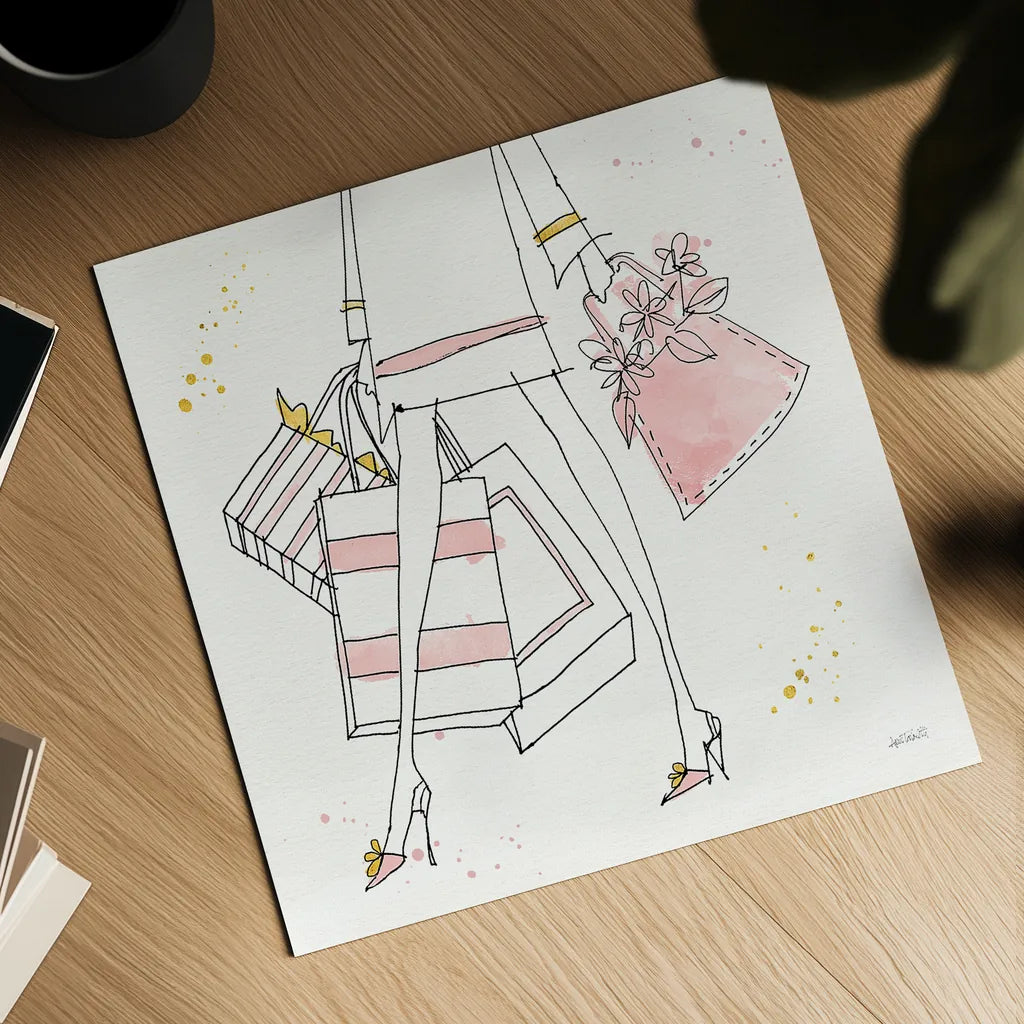 Fashion Feet II by Anne Tavoletti. Shown as a detailed flat fine art print, highlighting archival giclee quality. Available as an archival giclee rolled canvas, fine art paper, or poster print. SKU 36164a.