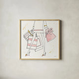 Fashion Feet II by Anne Tavoletti. Shown in a natural wood glass frame for a timeless modern aesthetic. Available as an archival giclee rolled canvas, fine art paper, or poster print. SKU 36164a.
