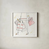 Fashion Feet II by Anne Tavoletti. Shown in a crisp white glass frame for a clean and minimalist style. Available as an archival giclee rolled canvas, fine art paper, or poster print. SKU 36164a.