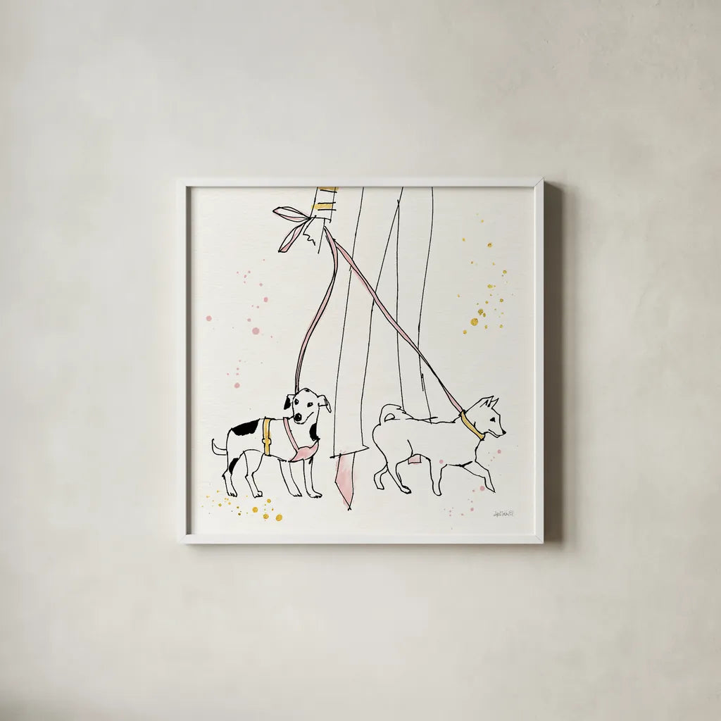 Fashion Feet III by Anne Tavoletti. Shown in a crisp white glass frame for a clean and minimalist style. Available as an archival giclee rolled canvas, fine art paper, or poster print. SKU 36165a.