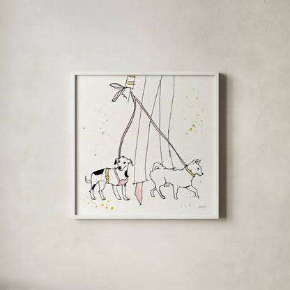 Fashion Feet III by Anne Tavoletti. Shown in a crisp white glass frame for a clean and minimalist style. Available as an archival giclee rolled canvas, fine art paper, or poster print. SKU 36165a.