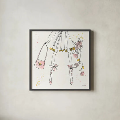 Fashion Feet IV by Anne Tavoletti. Shown in a sleek black glass frame for a contemporary gallery look. Available as an archival giclee rolled canvas, fine art paper, or poster print. SKU 36166a.