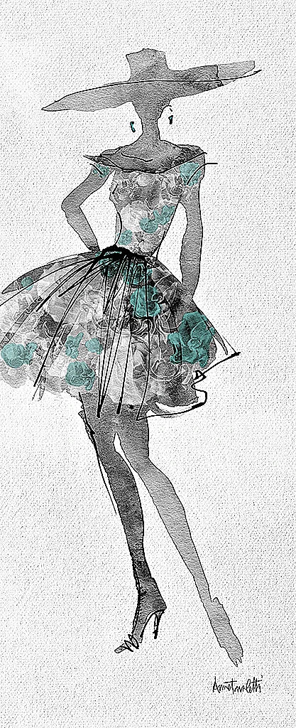 Fashion Sketchbook V Turquoise by Anne Tavoletti