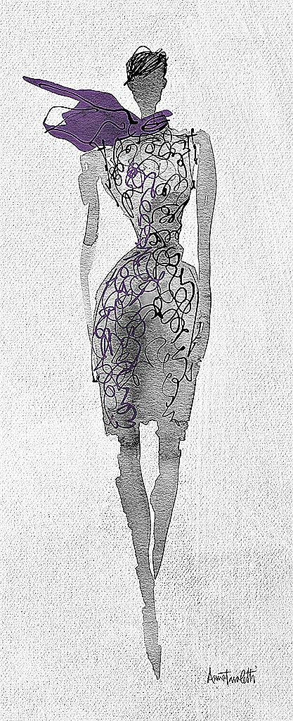 Fashion Sketchbook VIII Purple by Anne Tavoletti