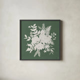 Festive Blooms IV by Anne Tavoletti. Shown in a sleek black glass frame for a contemporary gallery look. Available as an archival giclee rolled canvas, fine art paper, or poster print. SKU 97835a.