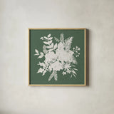 Festive Blooms IV by Anne Tavoletti. Shown in a natural wood glass frame for a timeless modern aesthetic. Available as an archival giclee rolled canvas, fine art paper, or poster print. SKU 97835a.