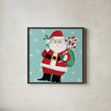 Festive Christmas I by Anne Tavoletti. Shown in a sleek black glass frame for a contemporary gallery look. Available as an archival giclee rolled canvas, fine art paper, or poster print. SKU 91700a.