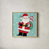 Festive Christmas I by Anne Tavoletti. Shown in a natural wood glass frame for a timeless modern aesthetic. Available as an archival giclee rolled canvas, fine art paper, or poster print. SKU 91700a.