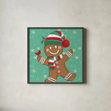 Festive Christmas II by Anne Tavoletti. Shown in a sleek black glass frame for a contemporary gallery look. Available as an archival giclee rolled canvas, fine art paper, or poster print. SKU 91701a.