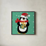 Festive Christmas IV by Anne Tavoletti. Shown in a sleek black glass frame for a contemporary gallery look. Available as an archival giclee rolled canvas, fine art paper, or poster print. SKU 91703a.