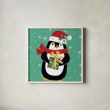 Festive Christmas IV by Anne Tavoletti. Shown in a crisp white glass frame for a clean and minimalist style. Available as an archival giclee rolled canvas, fine art paper, or poster print. SKU 91703a.
