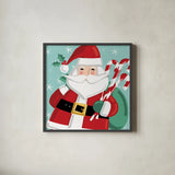 Festive Christmas VII by Anne Tavoletti. Shown in a sleek black glass frame for a contemporary gallery look. Available as an archival giclee rolled canvas, fine art paper, or poster print. SKU 91706a.