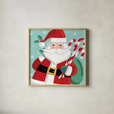 Festive Christmas VII by Anne Tavoletti. Shown in a natural wood glass frame for a timeless modern aesthetic. Available as an archival giclee rolled canvas, fine art paper, or poster print. SKU 91706a.