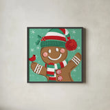 Festive Christmas VIII by Anne Tavoletti. Shown in a sleek black glass frame for a contemporary gallery look. Available as an archival giclee rolled canvas, fine art paper, or poster print. SKU 91707a.