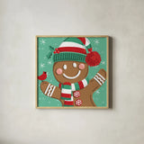 Festive Christmas VIII by Anne Tavoletti. Shown in a natural wood glass frame for a timeless modern aesthetic. Available as an archival giclee rolled canvas, fine art paper, or poster print. SKU 91707a.