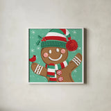 Festive Christmas VIII by Anne Tavoletti. Shown in a crisp white glass frame for a clean and minimalist style. Available as an archival giclee rolled canvas, fine art paper, or poster print. SKU 91707a.