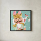 Festive Christmas XI Pastel by Anne Tavoletti. Shown in a sleek black glass frame for a contemporary gallery look. Available as an archival giclee rolled canvas, fine art paper, or poster print. SKU 95280a.