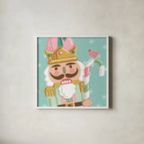 Festive Christmas XI Pastel by Anne Tavoletti. Shown in a crisp white glass frame for a clean and minimalist style. Available as an archival giclee rolled canvas, fine art paper, or poster print. SKU 95280a.