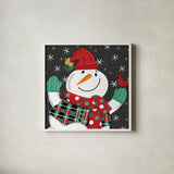 Festive Christmas XII by Anne Tavoletti. Shown in a crisp white glass frame for a clean and minimalist style. Available as an archival giclee rolled canvas, fine art paper, or poster print. SKU 91711a.
