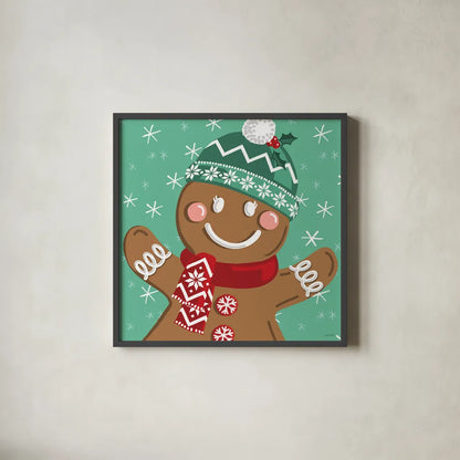 Festive Christmas XIII by Anne Tavoletti. Shown in a sleek black glass frame for a contemporary gallery look. Available as an archival giclee rolled canvas, fine art paper, or poster print. SKU 97588a.