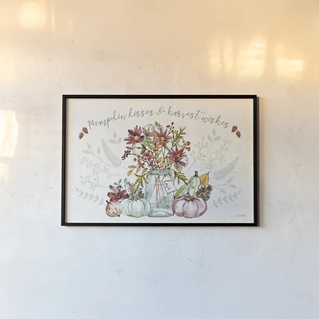 Festive Foliage I by Anne Tavoletti. shown as a paper print in a black flame. Available as a archival giclee rolled canvas, fine art paper, or poster print. SKU 35030i.