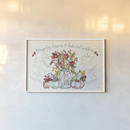 Festive Foliage I by Anne Tavoletti. shown as a paper print in a white frame. Available as a archival giclee rolled canvas, fine art paper, or poster print. SKU 35030i.