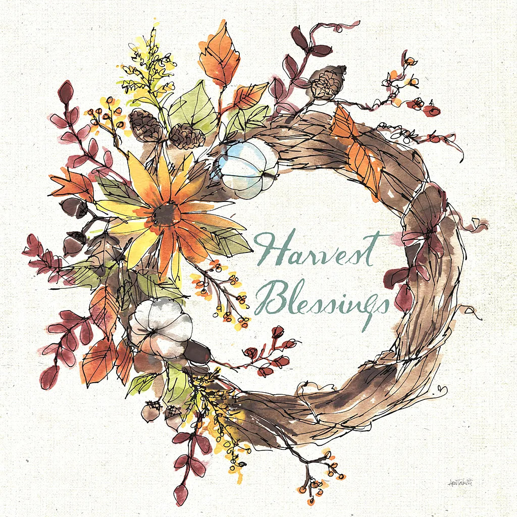 Festive Foliage IV by Anne Tavoletti. SKU 35033a. Archival Giclee Fine art print for wall decor.