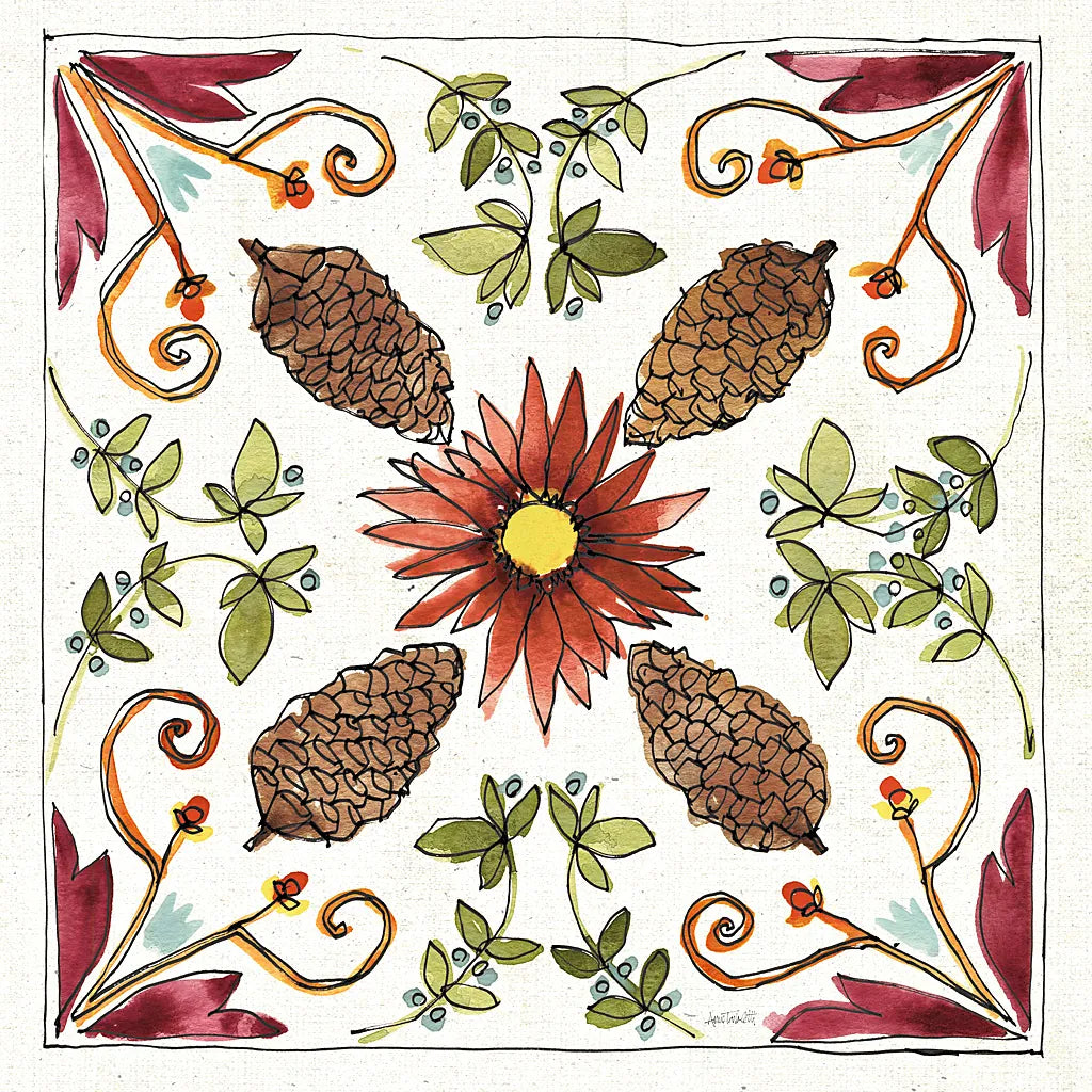 Festive Foliage IX by Anne Tavoletti. SKU 35038a. Archival Giclee Fine art print for wall decor.