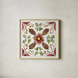 Festive Foliage IX by Anne Tavoletti. Shown in a natural wood glass frame for a timeless modern aesthetic. Available as an archival giclee rolled canvas, fine art paper, or poster print. SKU 35038a.
