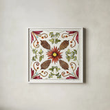 Festive Foliage IX by Anne Tavoletti. Shown in a crisp white glass frame for a clean and minimalist style. Available as an archival giclee rolled canvas, fine art paper, or poster print. SKU 35038a.