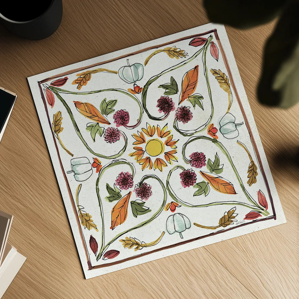 Festive Foliage VI by Anne Tavoletti. Shown as a detailed flat fine art print, highlighting archival giclee quality. Available as an archival giclee rolled canvas, fine art paper, or poster print. SKU 35035a.