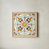 Festive Foliage VI by Anne Tavoletti. Shown in a natural wood glass frame for a timeless modern aesthetic. Available as an archival giclee rolled canvas, fine art paper, or poster print. SKU 35035a.
