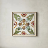 Festive Foliage VII by Anne Tavoletti. Shown in a natural wood glass frame for a timeless modern aesthetic. Available as an archival giclee rolled canvas, fine art paper, or poster print. SKU 35036a.